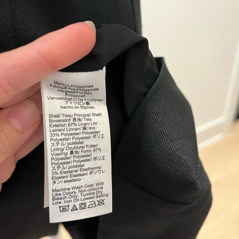 J. Crew Executive dress in stretch linen blend black NEW 2 Petite closet staple